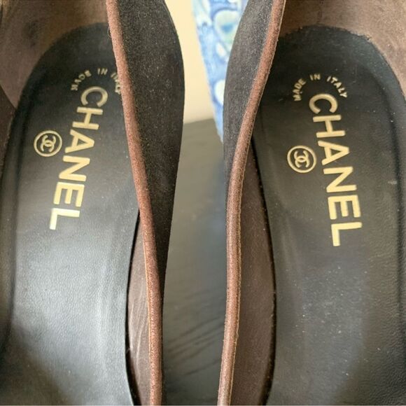 Authentic ICONIC Chanel Chunky Heel Shoes Block Heel Color Block 38.5 - Picture 10 of 11